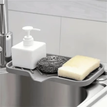 Khay đựng xà phòng bằng silicon, khay thoát nước xà phòng dốc, khay bồn rửa không cần khoan lỗ, không đọng nước, phụ kiện nhà bếp, phụ kiện phòng tắm. - Nhiều màu - Xem 2