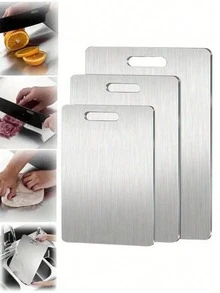 High-Quality Stainless Steel Cutting Board Set - Durable And Easy-To-Clean Heavy-Duty Stainless Steel Cutting Boards For Kitchen Cooking - Multicolor - View 2