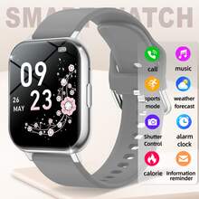 Nuevo reloj inteligente unisex, alertas inalámbricas de llamadas y mensajes, podómetro, seguimiento de calorías, distancia, modos deportivos múltiples, control de música, cámara remota, alarma, caja de metal y correa de silicona, carga USB, reloj inteligente multifuncional, regalo para vacaciones - Multicolor - Ver 9