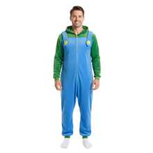 Adult Red And Green Plumber Character Kigurumi Pajamas - Blue - View 11