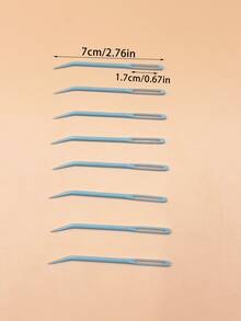 8pcs Curved Sewing Needles, Curved Design For Easy Front-Facing Operation, Hidden Stitching, Efficient. Large Eye Easily Threads Various Thick Yarns, Multi-Color For Convenient Storage, Suitable For Knitting, Fabric Crafts - Plastic Bend Needle - View 11