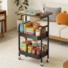 Lislark 3 Tier Storage Trolley Cart Kitchen Utility Rolling Rack Tray Shelf On Wheels (44*30*77cm) - View 6