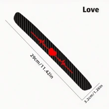 Heart-Shaped Heartbeat Pattern Brake Light Sticker, Electrocardiogram Tail Light Sticker, 3D Carbon Fiber Matte Finish, Adds Eye-Catching Safety Markings To Vehicles - A - View 3