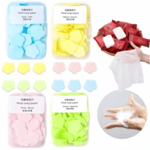 400 piezas de papeles de jabón con forma de pétalos de flores, jabones portátiles y disolventes para lavarse las manos y limpiar, ideal para adultos en viajes al aire libre, campamentos y excursiones (4 cajas) - Multicolor - Ver 30