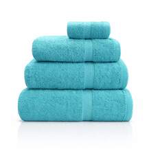 Toalla de Baño de Algodón 500 Gr.100% Algodon,Tamaño 100 x 150 cm (toalla sabana),70 x140 cm (toalla de ducha), 50 x 100 cm (toalla de lavabo) y 30 x 50 cm (toalla para bidé),Variedad de colores,Color Liso,Suave, Absorbente - Turquesa - Ver 1