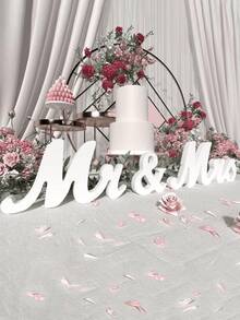 3件套白色木质“先生和夫人”婚礼装饰套装，婚礼桌卡装饰，婚礼仪式桌装饰，婚宴桌装饰，婚礼背景装饰，订婚派对装饰，适用于婚礼、派对、新娘送礼会、单身派对、求婚等场合。 - 彩色 - 查看 6