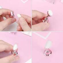 Acrylic Nail Display Stand DIY Nail Crystal Holder Magnetic Practice Stands With Reusable Adhesive Putty Clay For False Nail Tip Manicure Tool (Pink) Nails Display Practice Magnetic Fake Nail Holder For Painting Nails For False Fingernail Manicure Tool Home DIY Salon Supplies - 96片黏土 - 查看 4