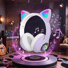 350mAh渐变灯光猫耳耳机，头戴式耳机，猫耳造型，电脑游戏通用，游戏配件，可爱礼物 - 查看 5