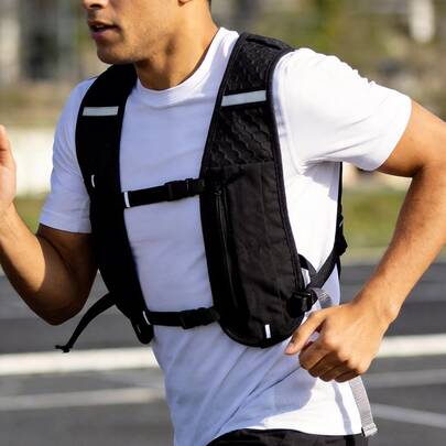 1pc Outdoor Running Phone Hiking Backpack Vest, Bicycle Backpack, Lightweight Sports Storage Backpack With Water Bottle Holder