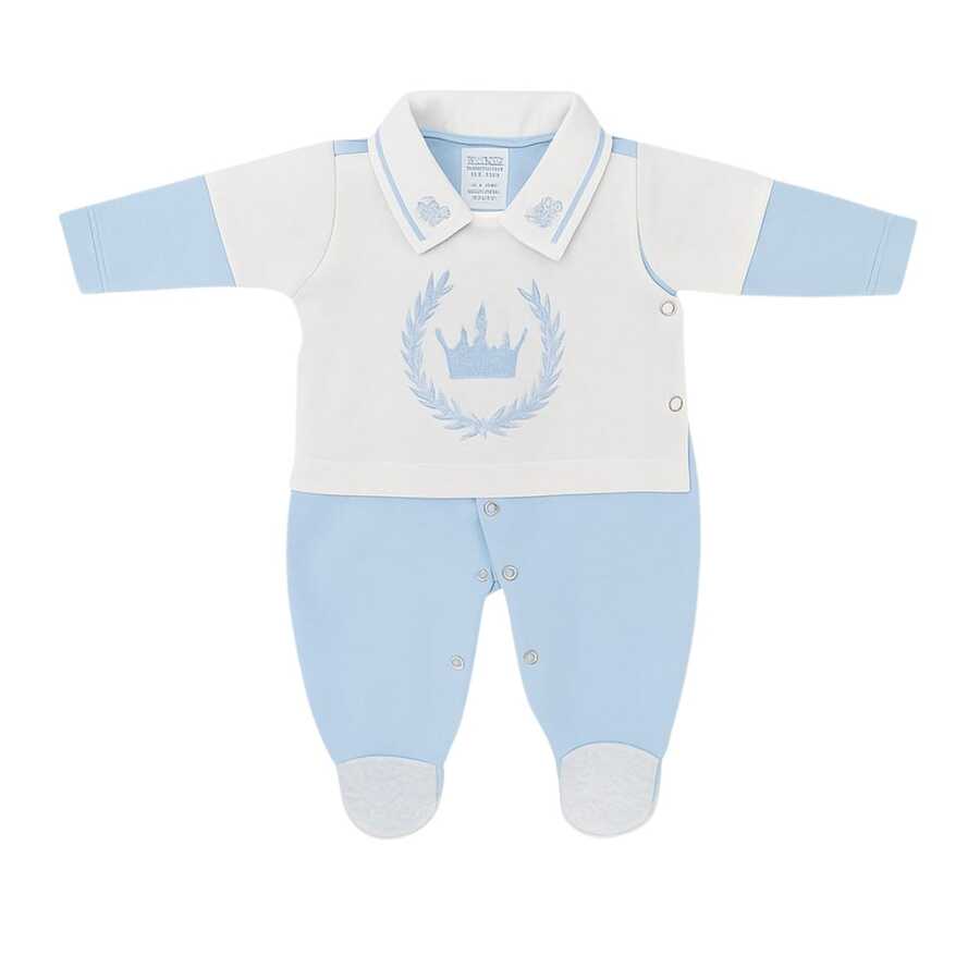 Macacão Para Bebê Toque Sedoso Ultra Maciez C/Botões Luxuoso - Azul - Visão 1