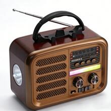 Altavoz Bluetooth multifuncional con radio FM, graves potentes y luces LED decorativas. - Ver 4