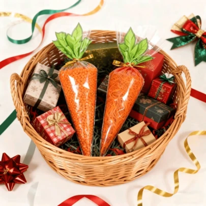 10/20/30/50/100pcs Bags Carrot Triangle Bags | Easter Candy Decorative Packaging Bags, Suitable For Holiday Parties, Small Item Storage, And Snack & Party Decorations