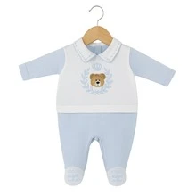 Baby Jumpsuit With Silky Touch, Ultra Softness, And Luxurious Buttons - Baby Blue - View 9