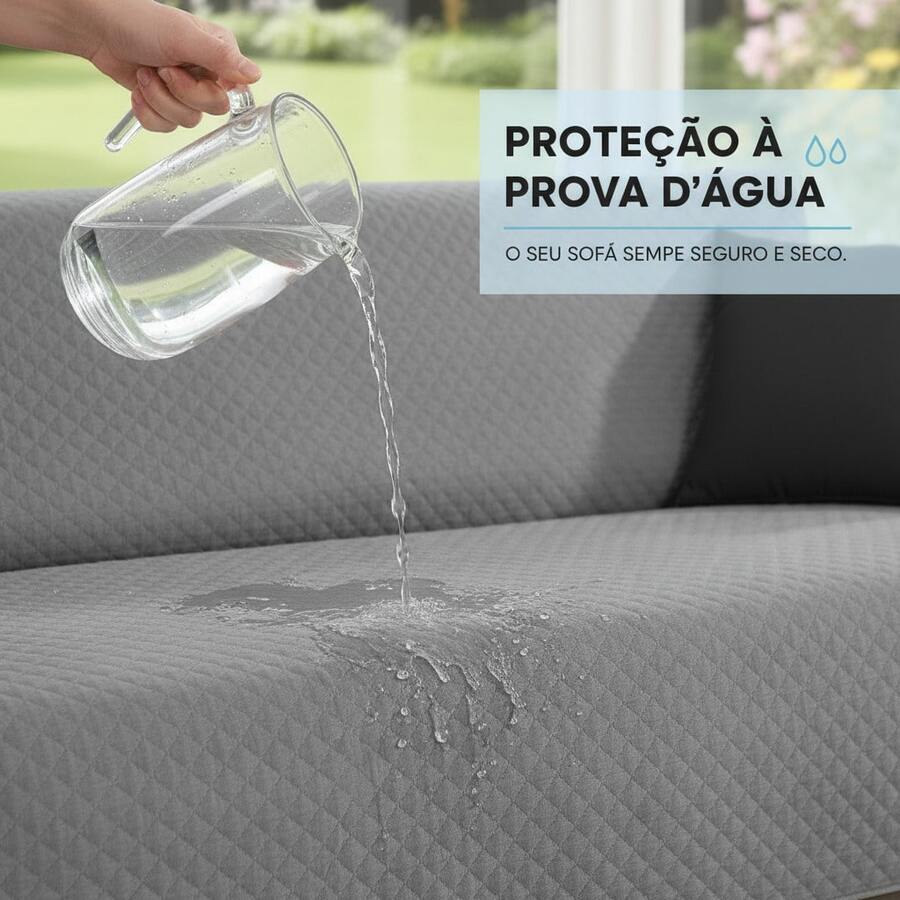 Waterproof Sofa Cover, Double-Sided Sofa Protector With Storage Pocket, Premium Perfect - Xám / Đen - Xem 1