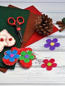 100/1pc Multi-Color Felt Flowers,Self-Adhesive Appliques,DIY Crafts,Reusable&Matte Finish,Ideal For Fabric Crafts, DIY Projects&Classroom Decorations,Vibrant Floral Designs For Creative Expression,Bouquet Making Supplies,DIY Crafts Sewing Handcraft - A - View 9