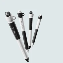 Mule Cat Ballpoint Pen With Silicone Protective Sleeve, Funny Stress Relief Rotating Refill, 0.5mm Quick-Drying Black Ink Pen For Study - Round - View 8