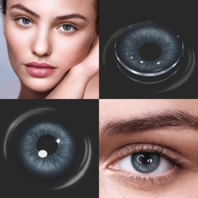  Lalens Colored Contact Lenses, Popular Among Students, Long-Lasting Wear, Suitable For Students And Office Workers, Naturally Enlarges Eyes, Comfortable To Wear, Best-Selling Style. 1 Pair Of Sora Blue Colored Contact Lenses, Special Colored Contact Lens Gift, 14.5mm, Half-Yearly Replacement. Perfect For Graduation Ceremonies, Birthdays, Festivals, Fashion Parties, Beach Trips, Camping, Campus Events, And An Ideal Makeup Accessory.