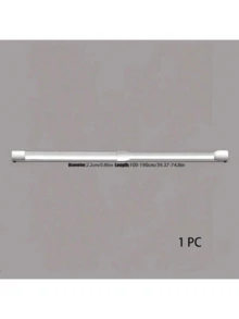 1pc/2pcs No-Drill Extendable Curtain Rod, Stainless Steel Retractable Tension Rod, Closet Organizer - White - View 13