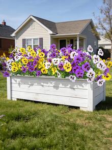 3/6支装，36厘米/14.17英寸人造三色紫罗兰花，适用于户外装饰、花园、走廊、阳台、婚礼、家居装饰、客厅、卧室、桌面、墙面、花瓶填充、生日、毕业典礼、春夏装饰。 - 三色 - 查看 5