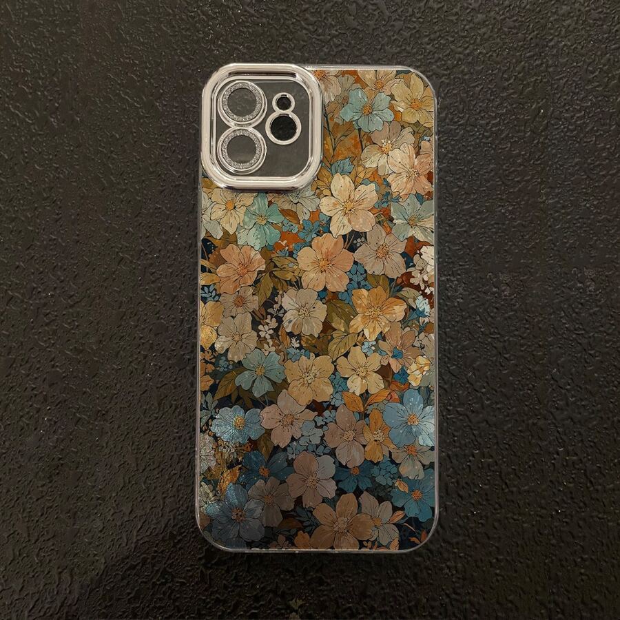 Funda de teléfono a la moda - Textura de satén plumoso Compatible con todos los modelos de teléfonos inteligentes Apple El regalo perfecto para ella, una opción ideal para San Valentín - Plateado - Ver 1