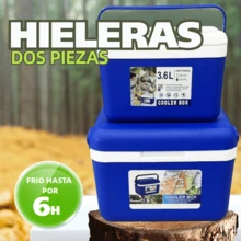 Juego de Mini hieleras. 2 piezas. Hieleras pequeñas para camping, salidas, excursiones, viajes, días de campo. Tus bebidas frías y frescas por mayor tiempo. Azul o Rojo. 3.6L y 8L - Multicolor - Ver 2