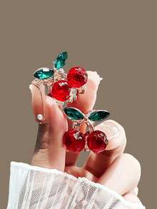 10pcs/4pcs/2pcs/1pc Cherry Pattern Cute Small Hair Clips, Mini Hair Claws, Delicate Hair Accessories, Bangs Clips, Valentine's Day Party Gifts,Travel,Birthday - Multicolor - View 6