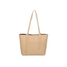 Women's Large Tote Bag, Elegant, Structured, Luxury, Minimalist, Long Shoulder Strap, Modern, Spacious, Fashionable, Casual, Chic, Executive, Work, College, Everyday Use, Textured, Durable, Versatile, Classic, Sophisticated, Large Capacity, Urban Style, Comfortable, Premium - 杏色 - 查看 2