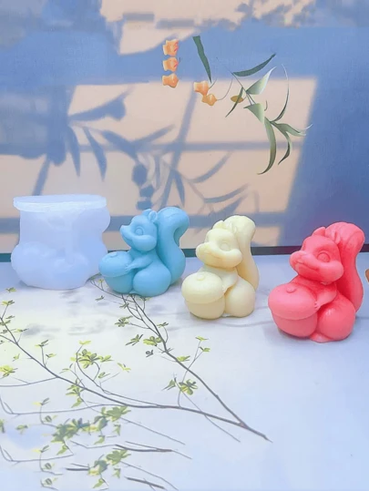 New Mini Curly Leaf Christmas Tree Candle Silicone Mold, Christmas Tree Shaped Decor Mold, Suitable For Resin, Gypsum, Silicone Home Decor Mold