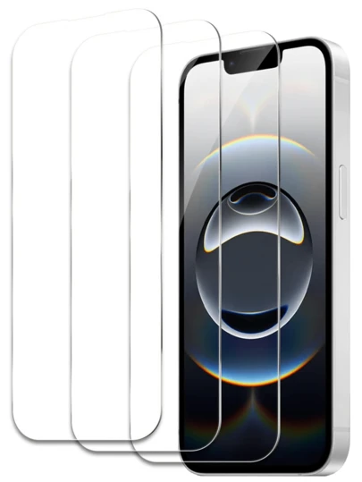 3Pcs HD Clear Tempered Glass Screen Protector For IPhone 17 16 15 14 13 12 11 Pro Max 17e 16e XR XS Max Se2 Se3 8 7 6 Plus, Anti-Scratch, Anti-Fingerprint, Bubble-Free, Case Friendly Full Coverage Protective Film