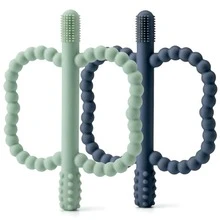 Đồ chơi gặm nướt cho bé 3-6 tháng, que gặm nướt cho bé 6-12 tháng, đồ chơi silicon hình tròn hoạt hình mềm mại, đồ chơi nhai giúp giảm đau nướu cho trẻ sơ sinh. - Nhiều màu - Xem 1