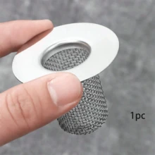 1个毛发收集过滤器，弹出式浴室水槽排水器，不锈钢水槽过滤器带毛发收集器，镀层，适用于排水孔直径3.4-4.0厘米，请检查您的排水孔尺寸！ - 銀色 - 查看 10