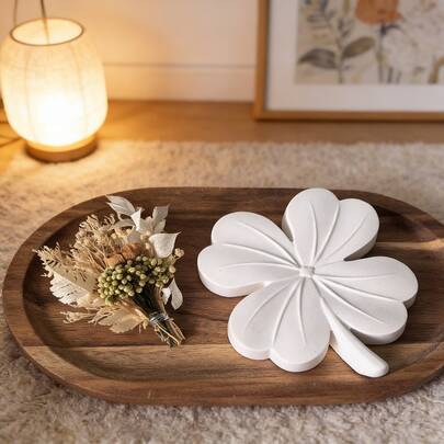 1个四叶草硅胶模具，适用于蜡烛、蜡、石膏、树脂等DIY工艺品、节日装饰