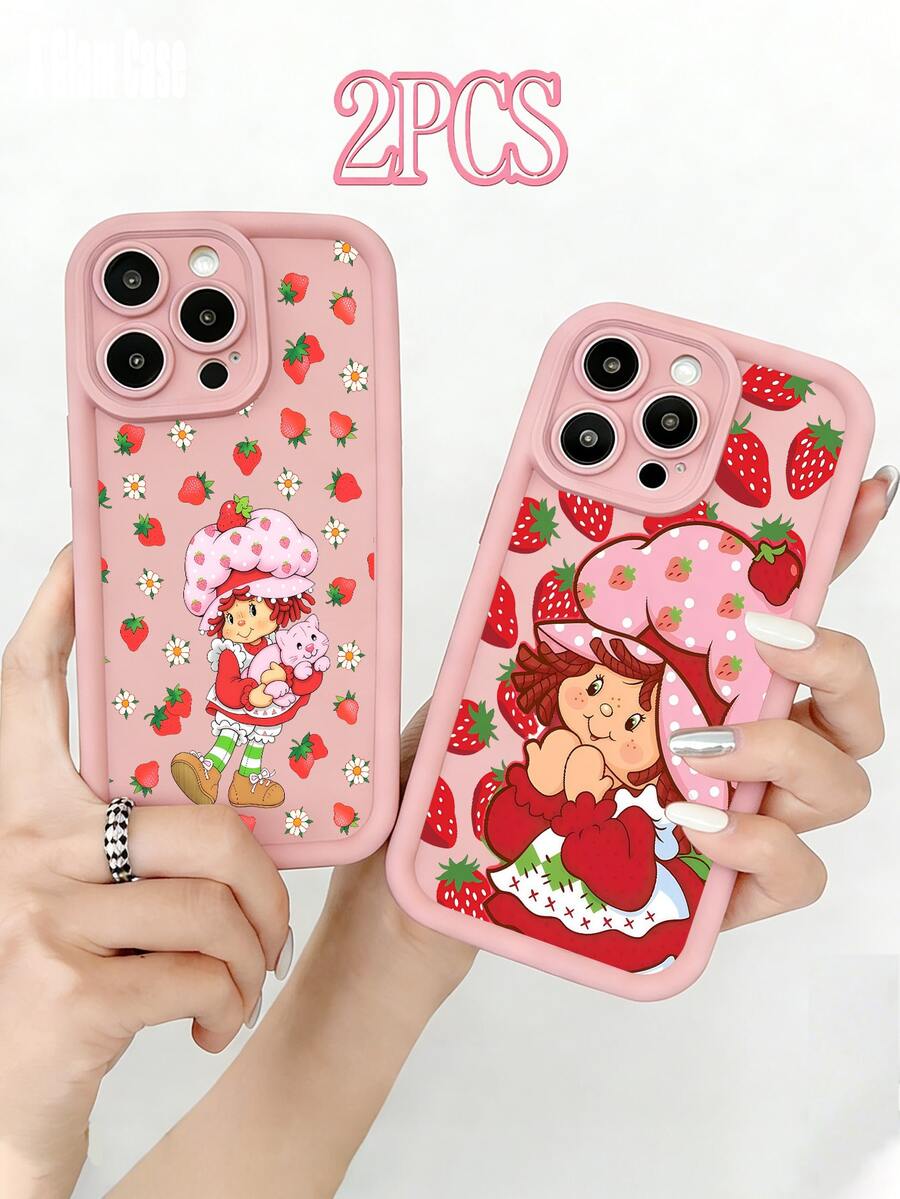 2PCS Pink Phone Case Features A Cross Pattern. It Is Compatible With Galaxy Models Including Compatible For Galaxy S25, S24, S23, S22, S21 PLUS, FE And Ultra,Galaxy A33 Compatible With For Iphone17 Pro Max, 16, 15, 14 And 13. It Makes A Perfect Gift For Birthdays, Holidays, New Year And Valentine's Day. - 粉紅色和粉紅色 - 查看 1
