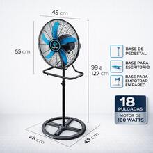 VENTILADOR 18 PULGADAS 3 EN 1 100 WATTS 5 ASPAS METALICAS - Tipo de Enchufe A Japonés (100V) - Ver 2
