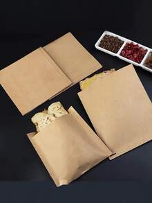 50/100入 牛皮紙三明治袋，防油拋棄式食品袋，適用於漢堡、甜點、炸雞 | 防漏零食包裝，適用於派對、餐飲、餐車 | 婚禮生日 | 開學季 - 彩色 - 查看 6