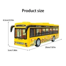 1 Pc Openable Doors Built-In Lighting Music Simulated Bus Toys Interactive Toy Car Collection Educational Toy Boy Girl Birthday Gifts - Multicolor - View 8