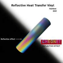 Cuộn decal chuyển nhiệt phản quang cầu vồng, thích hợp để tự làm áo thun - Co giãn, chống thấm nước, giặt máy được, dễ cắt, ủi lên vải. - X - Xem 10