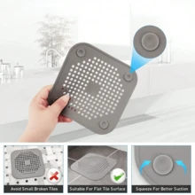 Bộ 3 miếng lọc tóc bằng silicon có giác hút, nút chặn cống chống tắc nghẽn bằng silicon - Ngăn ngừa tắc nghẽn và mùi hôi, thích hợp cho phòng tắm, nhà bếp, vòi sen, bồn tắm, cống thoát nước bồn rửa, thiết kế giác hút dễ dàng vệ sinh, phù hợp với bồn rửa nhà tắm và nhà bếp, bộ lọc chống tắc nghẽn bồn rửa, nút chặn cống sàn, phụ kiện phòng tắm, trang trí nhà cửa, đồ dùng học tập, phụ kiện bồn rửa nhà bếp, đồ dùng thiết yếu trong gia đình (Có sẵn 1/2/3 cái) - Nhiều màu - Xem 5