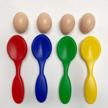 1 Set Juego de Carreras de Equilibrio de Huevo de Pascua con Cucharas - Multicolor - Ver 3