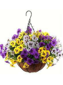 3/6支装，36厘米/14.17英寸人造三色紫罗兰花，适用于户外装饰、花园、走廊、阳台、婚礼、家居装饰、客厅、卧室、桌面、墙面、花瓶填充、生日、毕业典礼、春夏装饰。 - 三色 - 查看 7