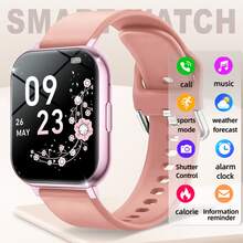 Nuevo reloj inteligente unisex, alertas inalámbricas de llamadas y mensajes, podómetro, seguimiento de calorías, distancia, modos deportivos múltiples, control de música, cámara remota, alarma, caja de metal y correa de silicona, carga USB, reloj inteligente multifuncional, regalo para vacaciones - Multicolor - Ver 15