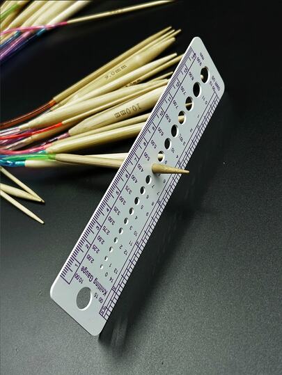 Thước đo kim đan, thước đo kích thước kim móc, thước đo may vá, thích hợp cho đan len, móc len, thủ công DIY.