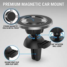 Magnetic Car Phone Holder, Air Vent Mount, Aluminum Alloy Material, Anti-Scratch & Wear-Resistant, Strong Magnetic Force, 360° Rotation, Multi-Angle Adjustment, Stable Grip Without Damaging Air Vent Blades - A - View 2