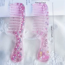 SANRIO （正版授权）1把三丽鸥卡通透明可爱黑猫、梦宫狗、美乐蒂便携式粗齿小梳，精致迷你梳，口袋梳，适合日常使用和学生生日礼物 - 梳子 - 查看 2