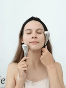 1/2 chiếc dụng cụ chăm sóc da mặt bằng bi đá lạnh bằng thép không gỉ, dụng cụ massage mắt trị liệu bằng đá lạnh dành cho nữ, con lăn trị liệu bằng đá lạnh làm mát da mặt. - Nhiều màu - Xem 7