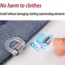 2 kẹp rút ngắn ống quần vô hình, giúp quần không bị kéo lê trên mặt đất, thiết kế móc ẩn liền mạch, phù hợp với quần jean và quần tây, chống thấm nước, bền chắc, chống rơi, chất liệu kim loại, thích hợp sử dụng tại nhà, khi đi du lịch, ngoài trời và các trường hợp khác, phù hợp cho nam, nữ, người già, có thể mua làm quà tặng cho bố mẹ. - Màu trong suốt - Xem 4