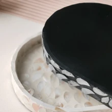 1pc Oval Modern Shell Tray, Surface Coated With Melted Paint - Suitable For Christmas, Halloween, Thanksgiving, Valentine's Day And Other Occasions - Multicolor - View 6