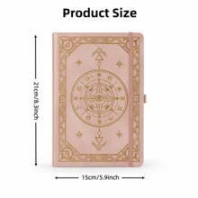 神秘罗盘日记本，PU皮革A5笔记本，320页横线内页，弹性封口和丝带书签 - 高级硬壳计划本，适用于日常写作、日记和馈赠 - A5 - 查看 6