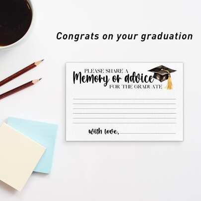 Tarjeta de felicitación para graduados de 2026 - Comparte recuerdos o consejos - Tarjeta de mensaje de graduación de doble cara, adecuada para decoración y suministros de fiesta de graduación de escuela secundaria y universidad de 2026 (4 X 6 pulgadas)