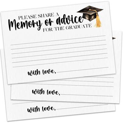 Tarjeta de felicitación para graduados de 2026 - Comparte recuerdos o consejos - Tarjeta de mensaje de graduación de doble cara, adecuada para decoración y suministros de fiesta de graduación de escuela secundaria y universidad de 2026 (4 X 6 pulgadas)